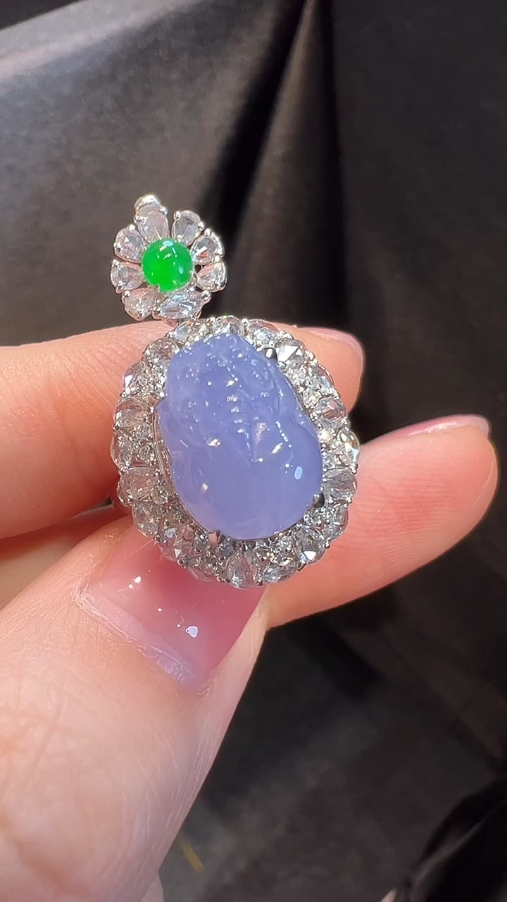 18K金镶嵌戒指翡翠两用款L6