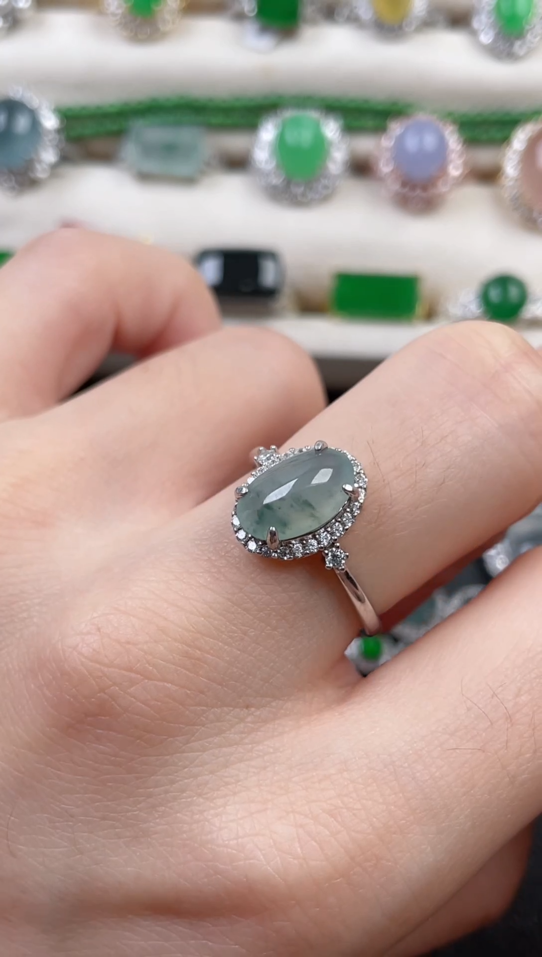 银S925镶嵌戒指翡翠22