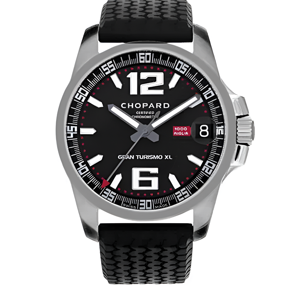 99新 Chopard/萧邦 赛车/44mm/黑盘胶带背透自动机械男款腕表手表
