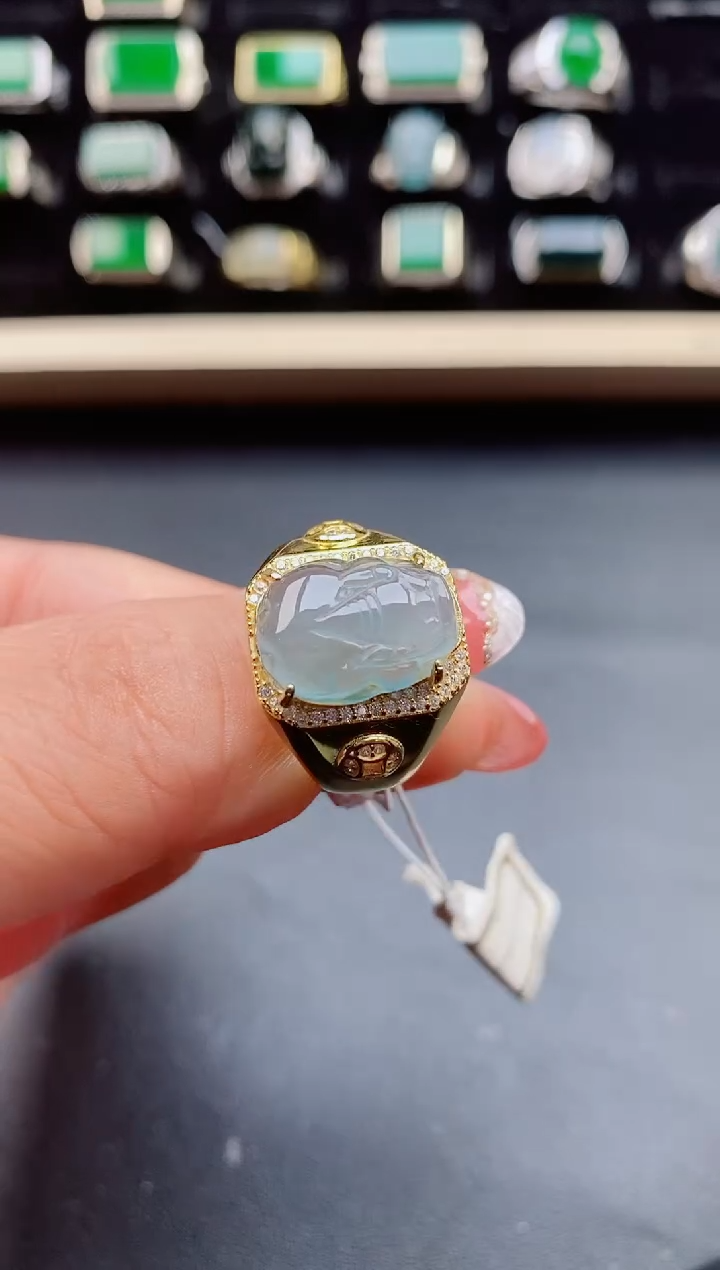 【闪购商品】翡翠戒指银S925镶嵌50850