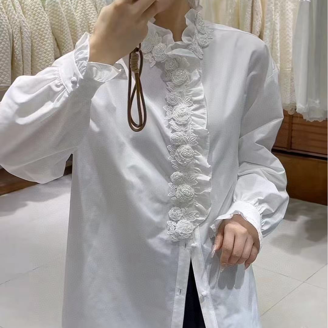 【南油钱多多】山茶花重工钉珠衬衣（集合链1）