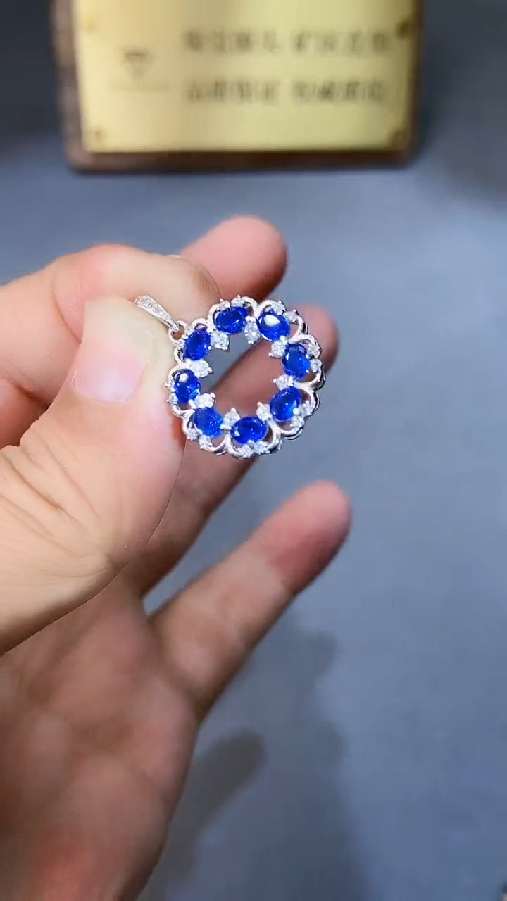 【闪购商品】蓝宝石颈饰银S925镶嵌1564