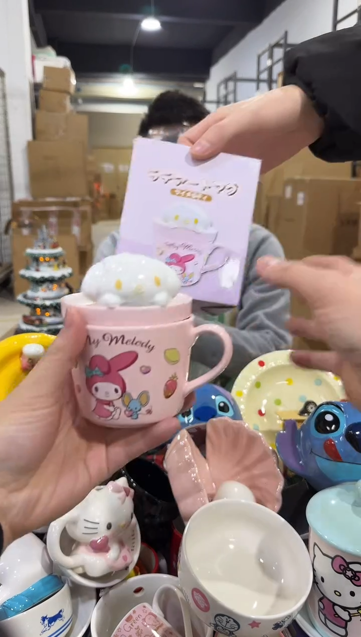 瓷片原盒美乐蒂甜品带盖杯