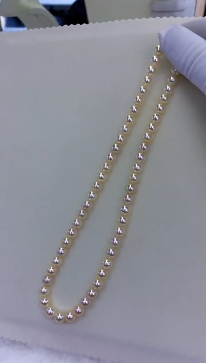 银S925镶嵌饰品海水珍珠7-8羽皇金满珠链