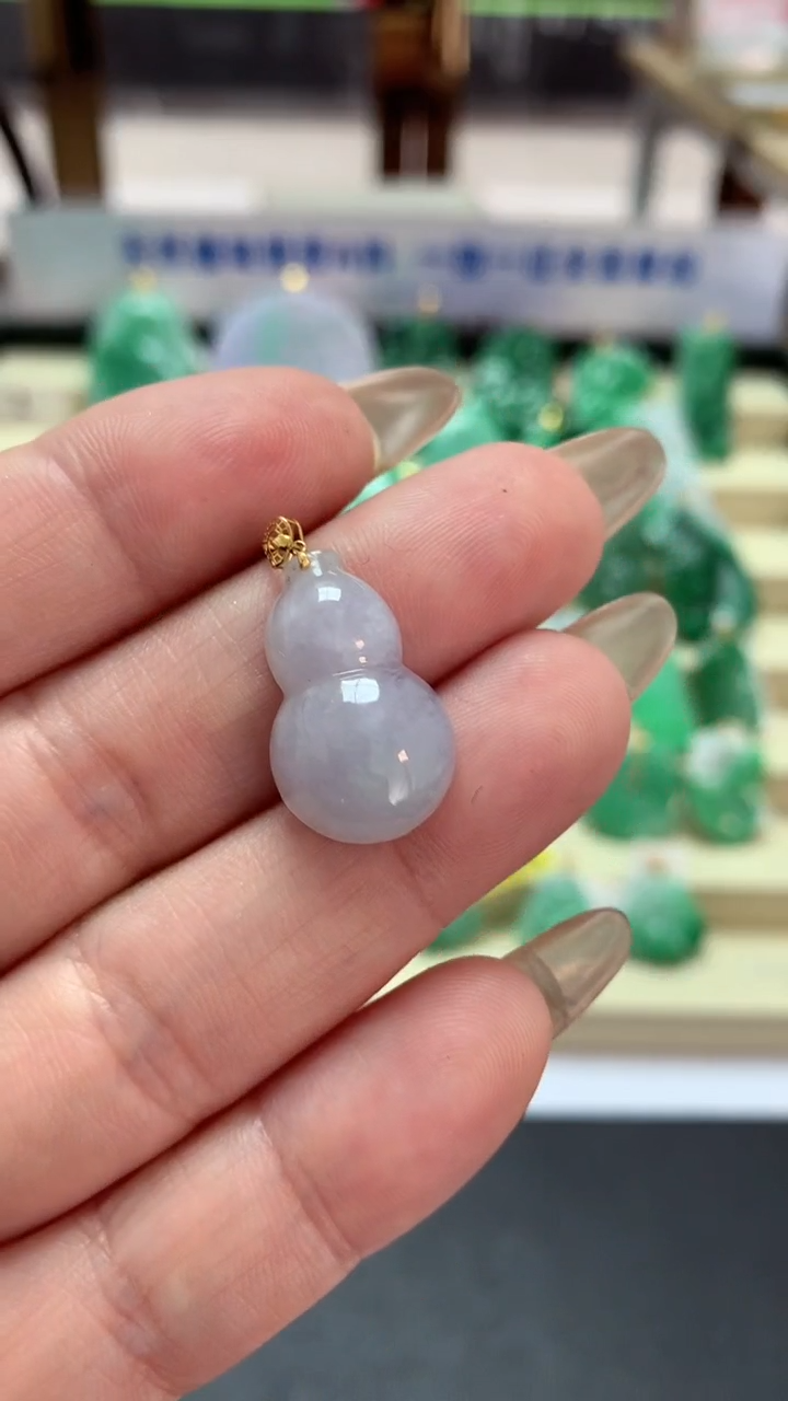 【闪购商品】翡翠吊坠(不含链)18K金镶嵌挂件