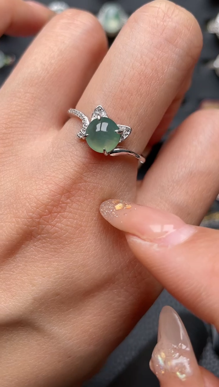 【闪购商品】翡翠戒指银S925镶嵌2222222222  78