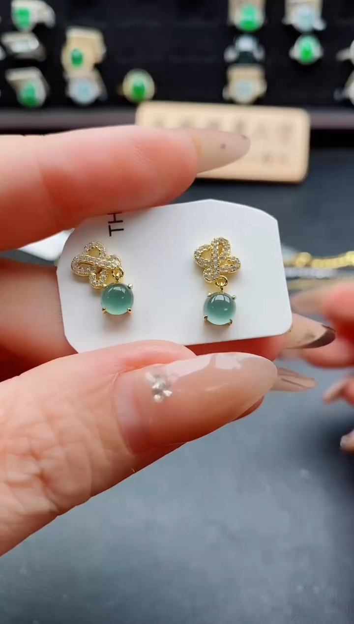 银S925镶嵌戒指翡翠1