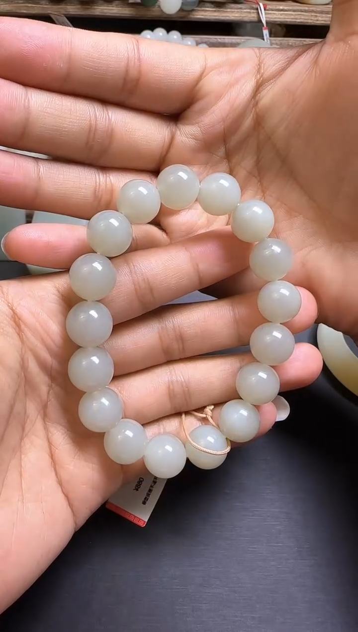 【闪购商品】和田玉手链未镶嵌新疆和田玉近矿卡15手串