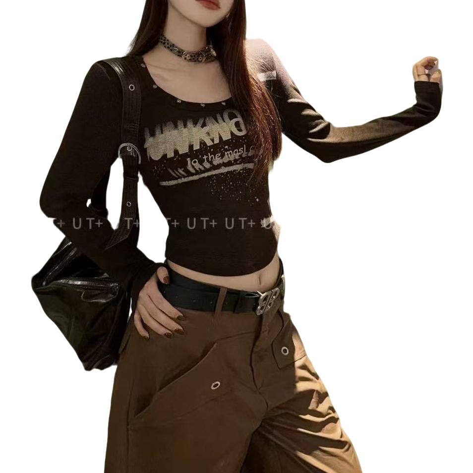 【LINLIN家】十三行秋冬美式复古辣妹T恤外套链接492-510