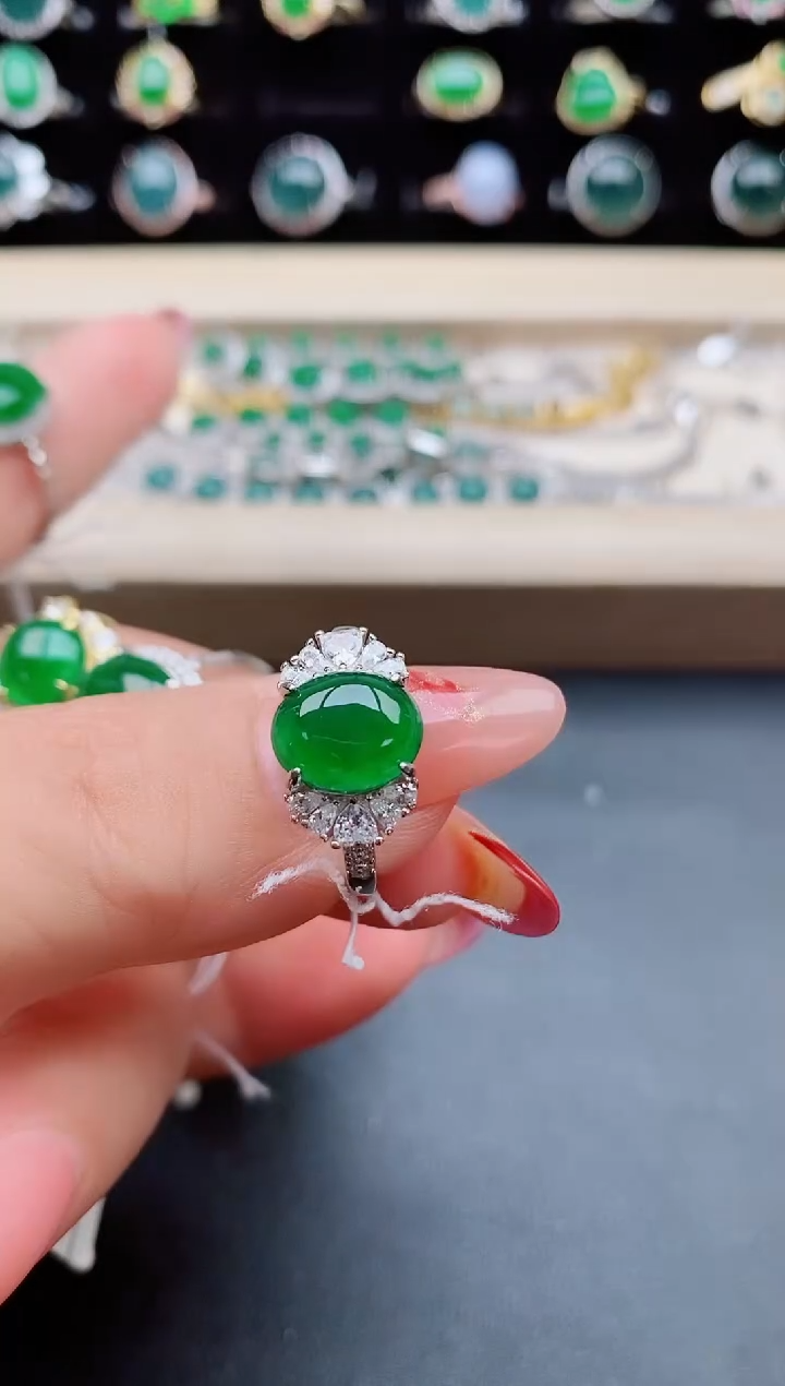 【闪购商品】翡翠戒指银S925镶嵌50805850