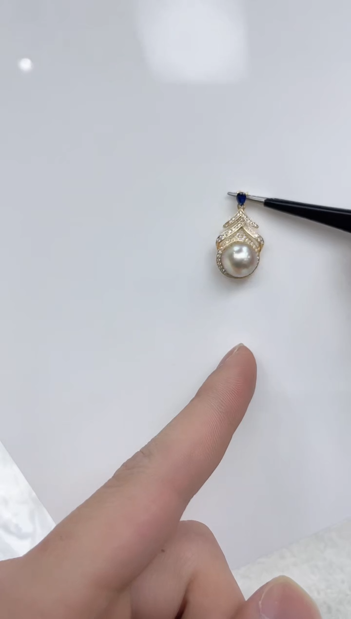 【闪购商品】海水珍珠吊坠(不含链)银S925镶嵌海水珍珠吊坠