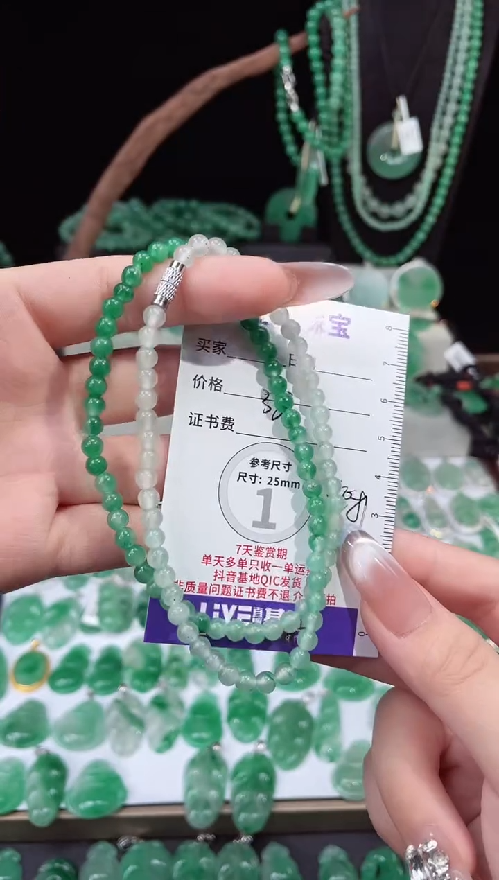 吊坠(赠链)未镶嵌石英质玉（非洲翠）13.280项链