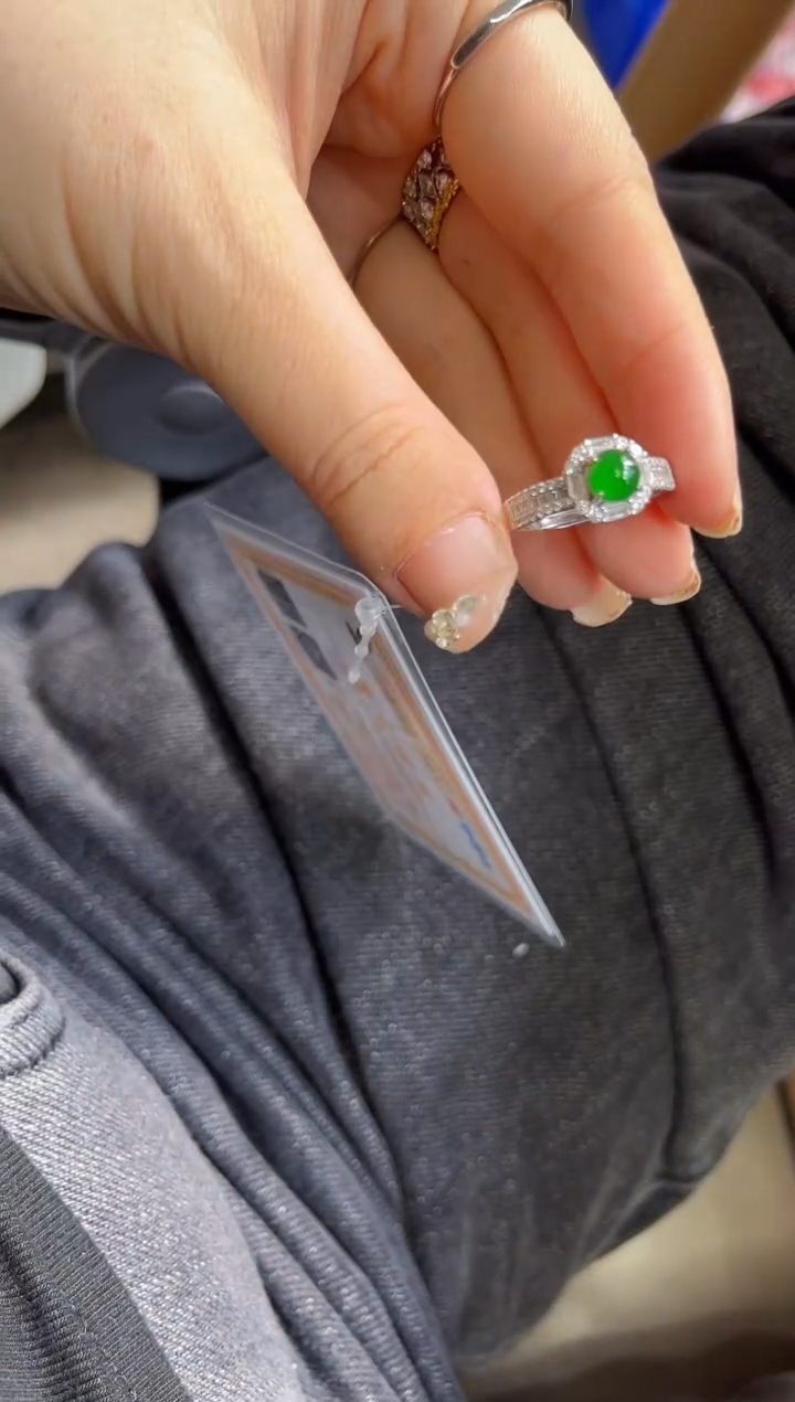 【闪购商品】翡翠戒指银S925镶嵌0146188723