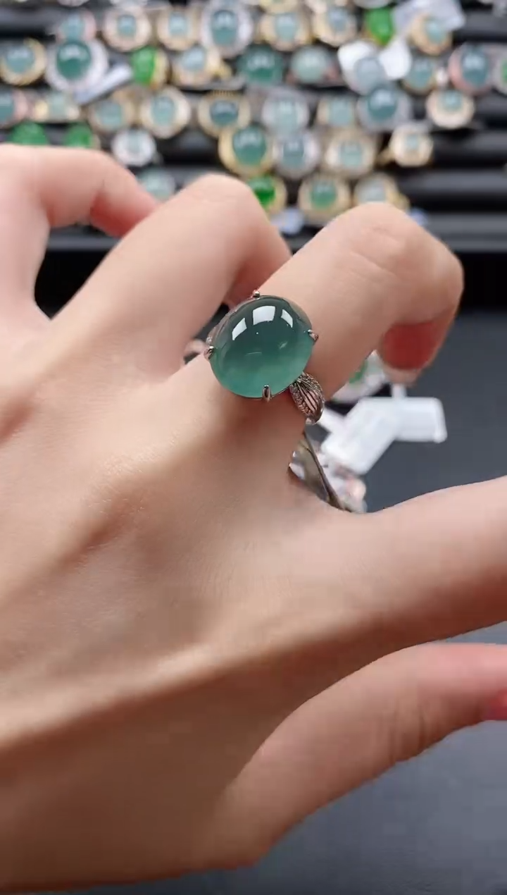 【闪购商品】翡翠戒指银S925镶嵌15511