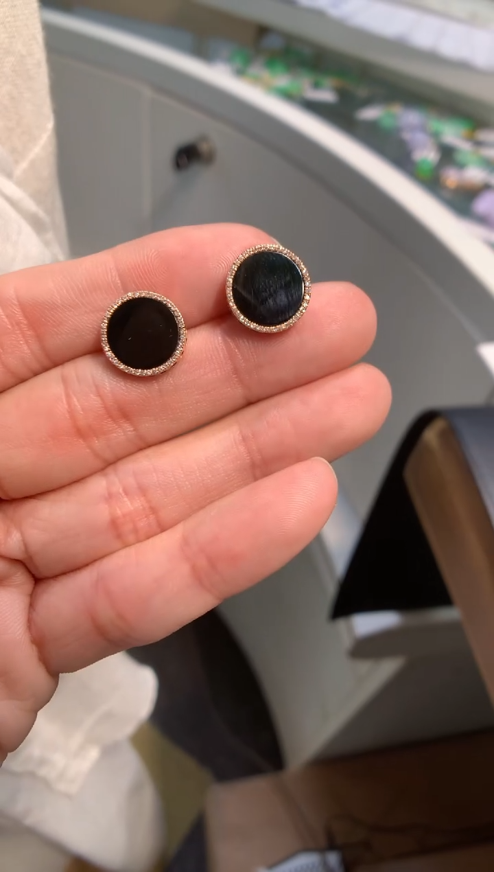 18K金镶嵌翡翠耳饰耳钉