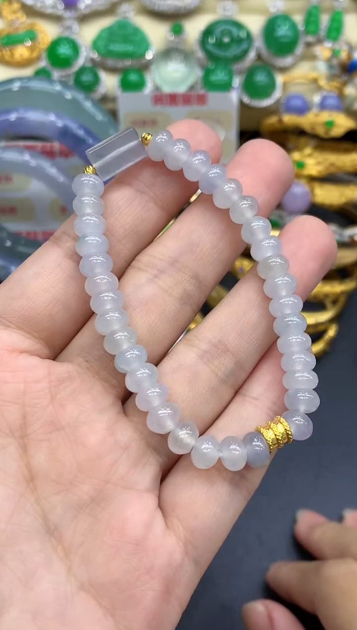 足金镶嵌手链翡翠191-中国好珍宝