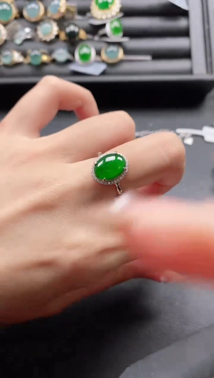 【闪购商品】翡翠戒指银S925镶嵌1111