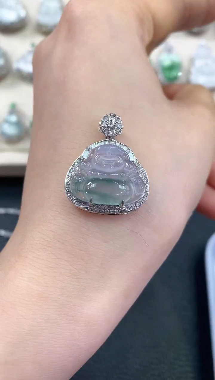 【闪购商品】翡翠吊坠(不含链)18K金镶嵌C53    