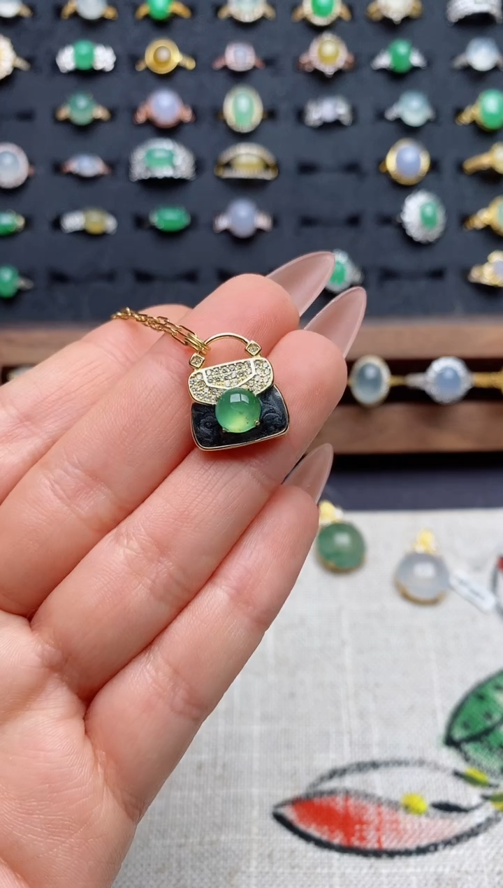 银S925镶嵌戒指翡翠.