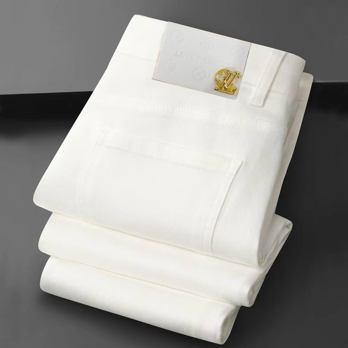 男士加厚八分小直筒秋冬牛仔裤修身百搭白色舒适显高弹力时尚牛仔