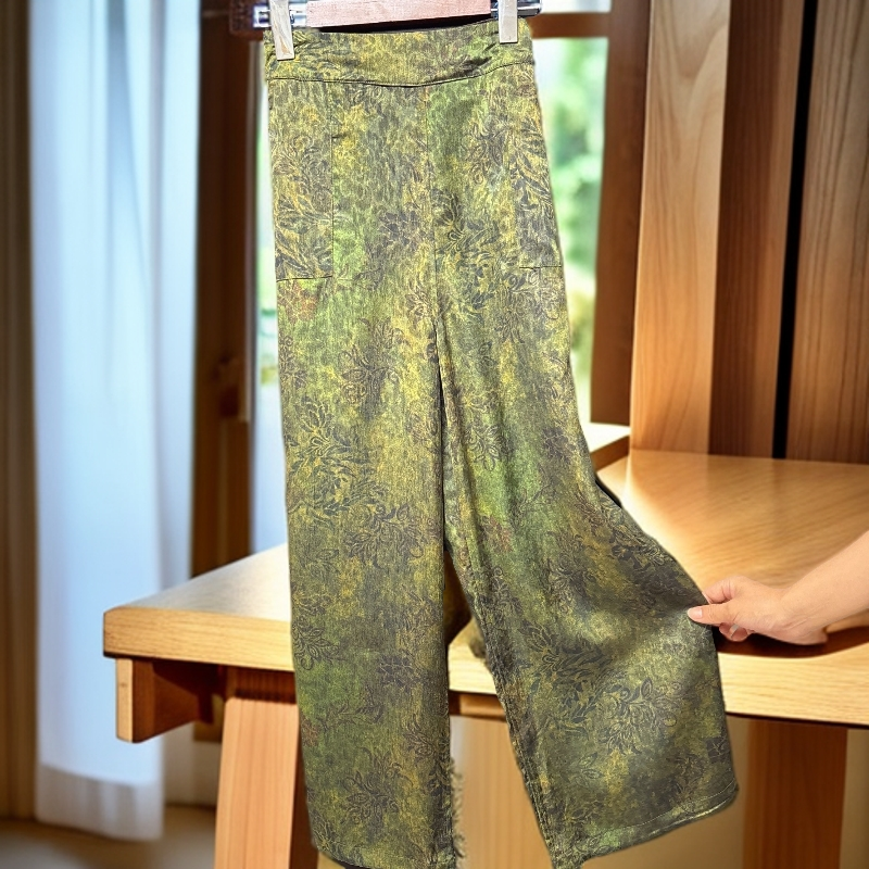 186【轩依阁专属】新款气质时尚休闲双面复古提花直筒裤