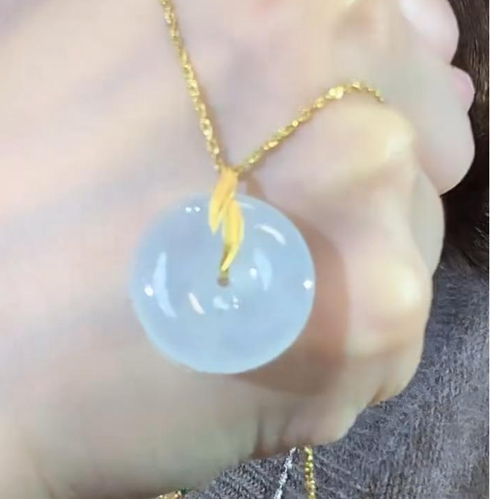 玥集珠宝 18K金 翡翠平安扣 （不含链）多样性发货一件 YQY