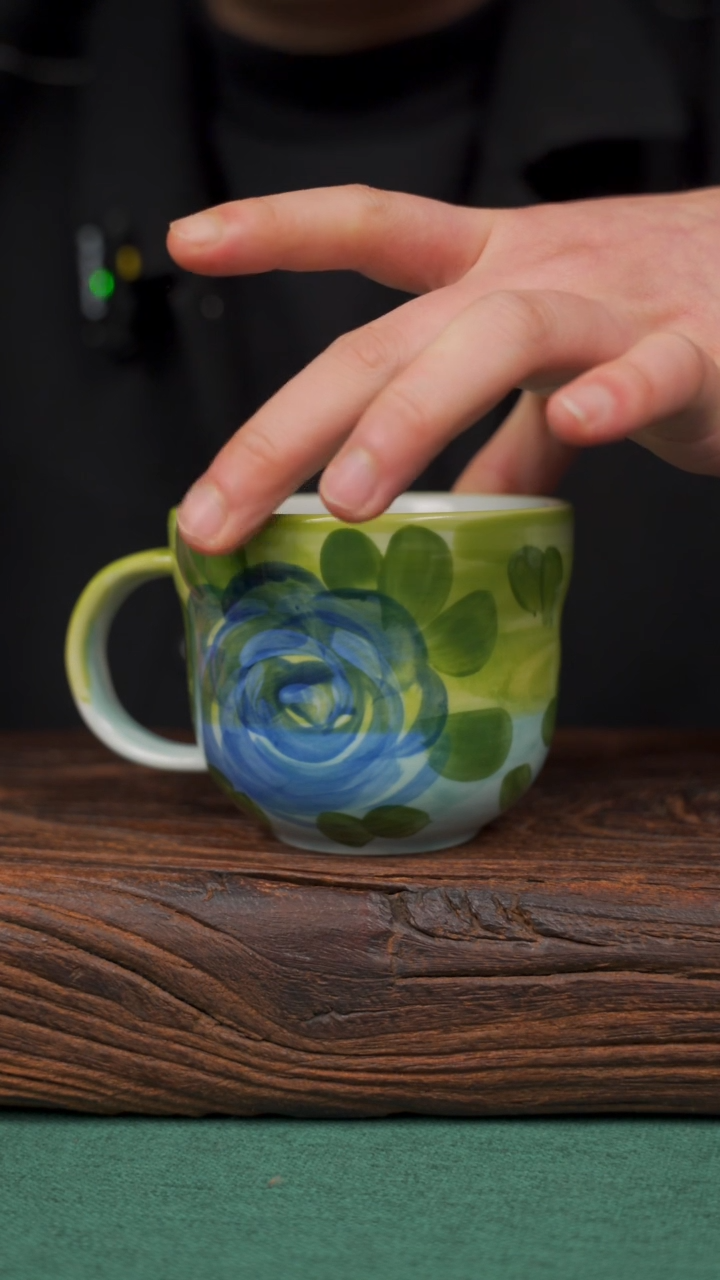 【闪购商品】瓷片82寻一缕瓷香杯釉下手工手绘瓷器