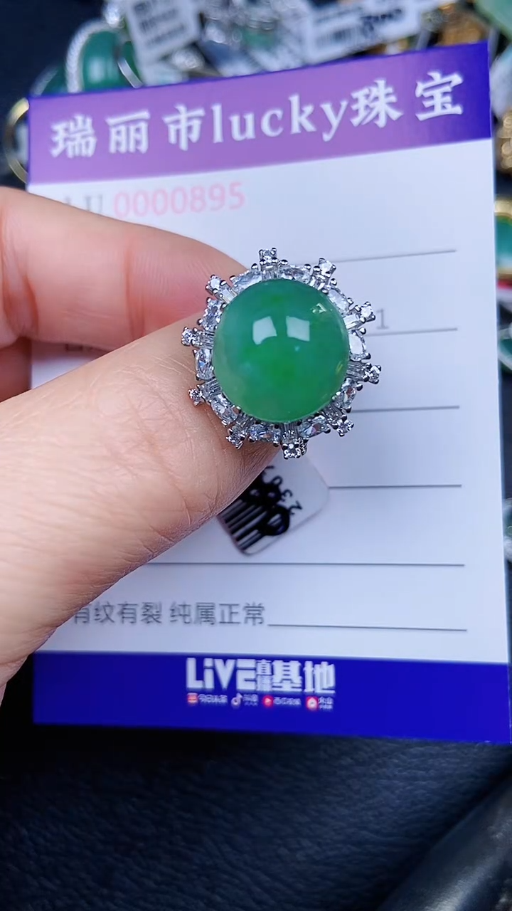 颈饰银S925镶嵌翡翠0895