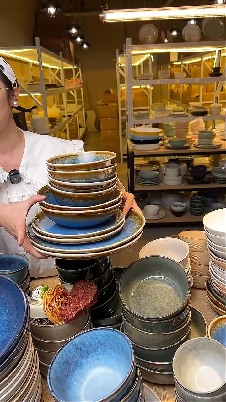 瓷351外贸尾货窑变釉下彩默认微瑕