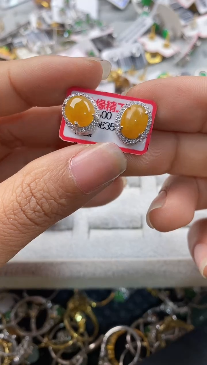 银S925镶嵌戒指翡翠999---10