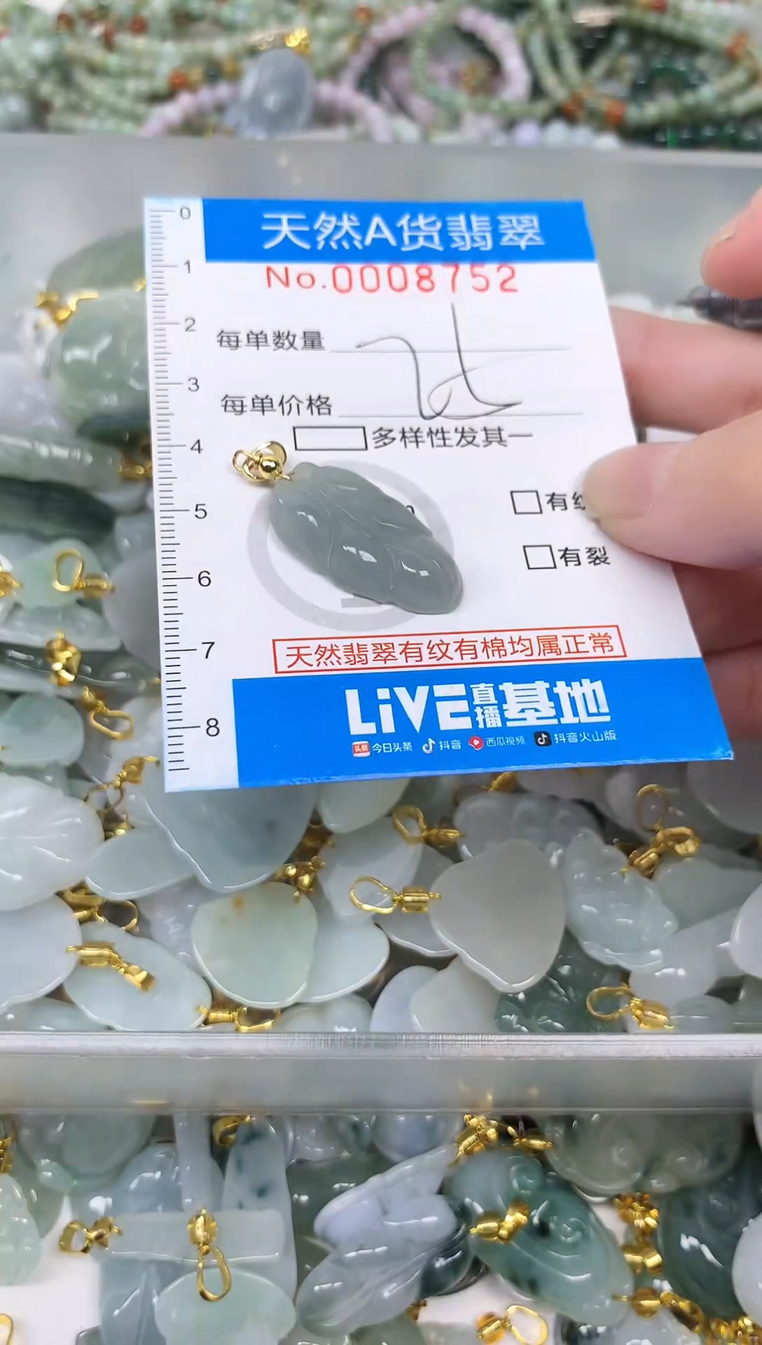 颈饰未镶嵌翡翠净货挂件-8752