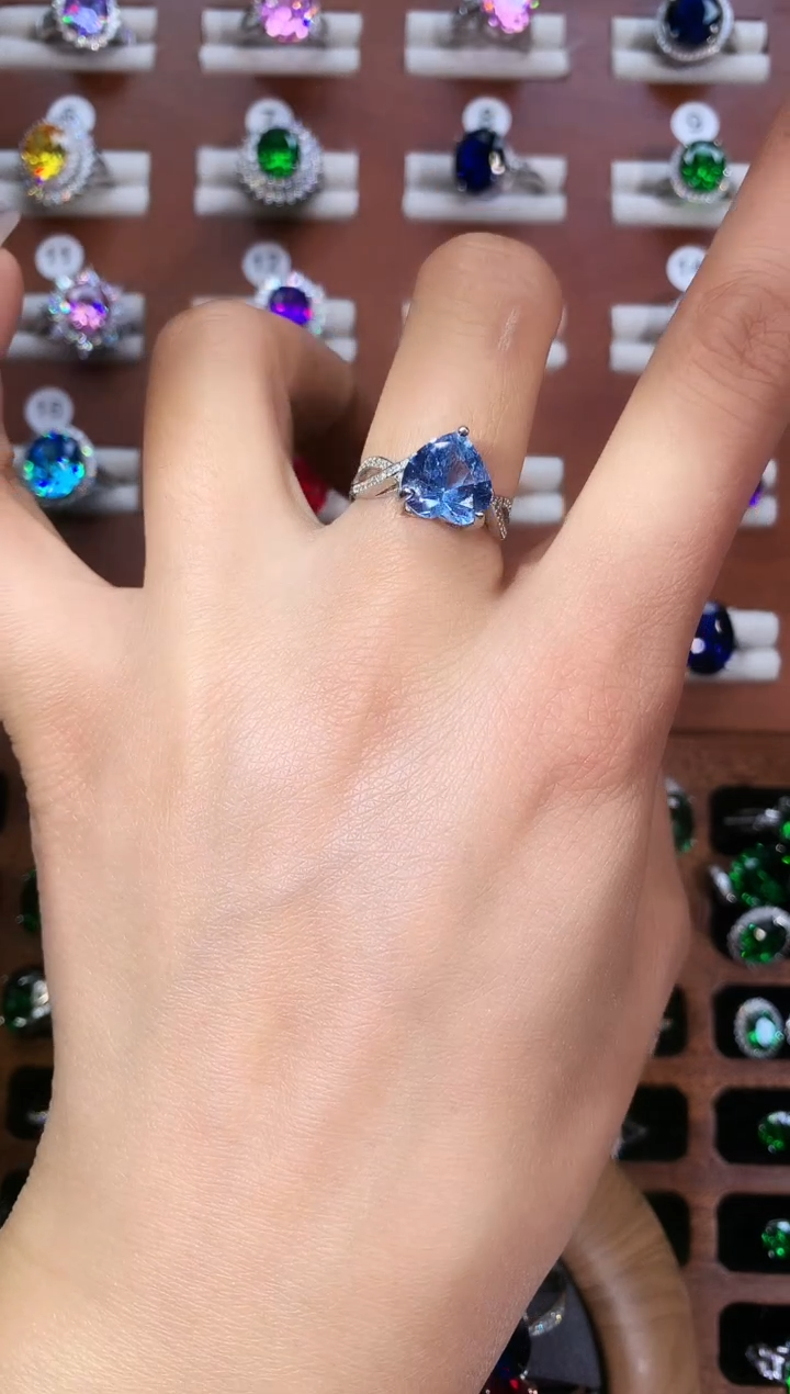 无925银海蓝色戒指