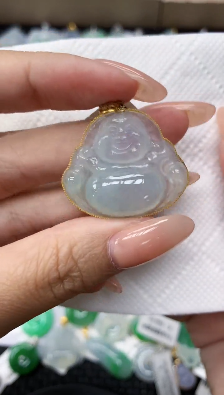 颈饰18K金镶嵌翡翠11111111111