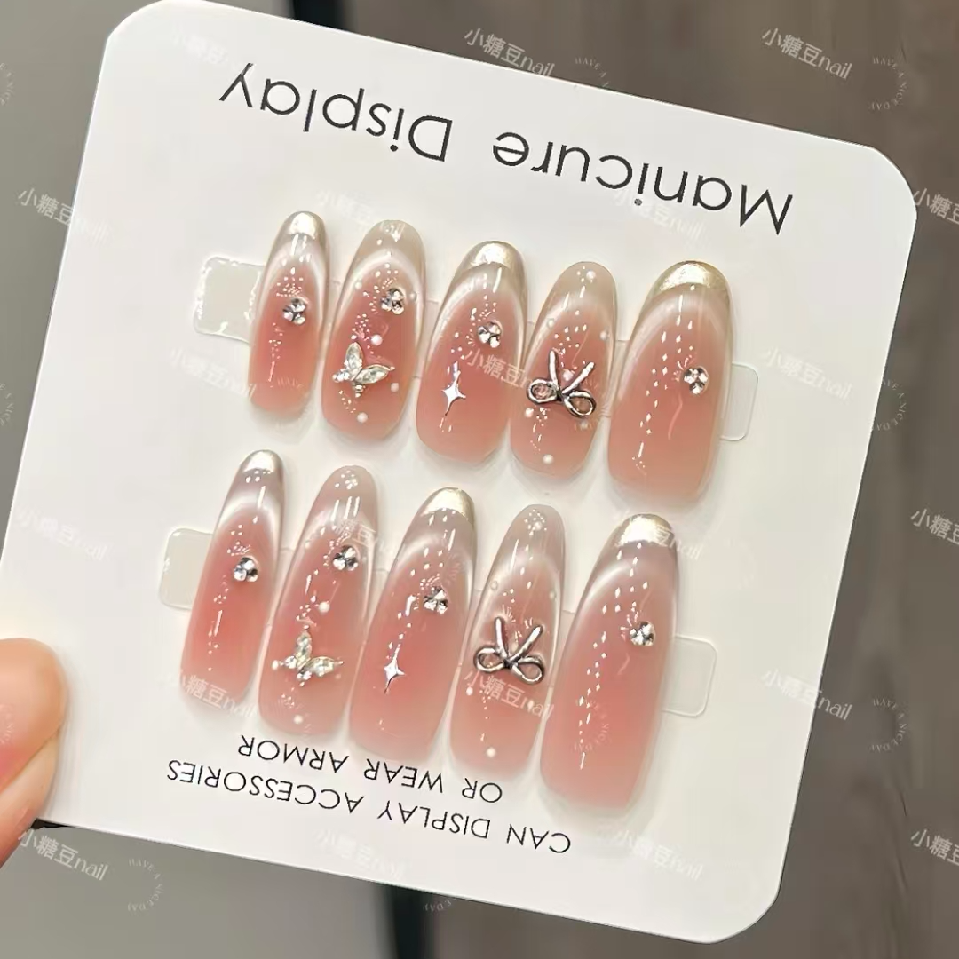 【月光情书】时尚清新纯欲高级感成品美甲穿戴式手工穿戴甲