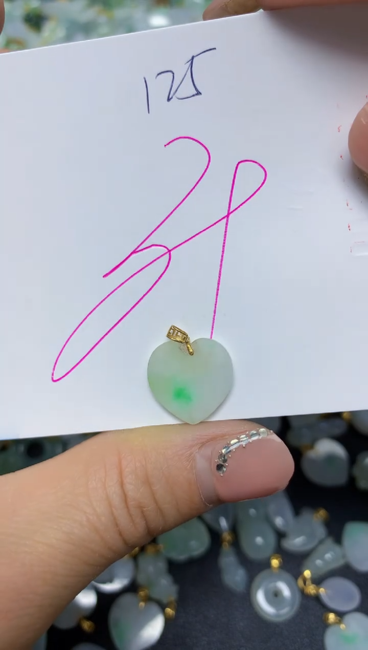 【闪购商品】翡翠挂件18K金镶嵌 天然翡翠A货