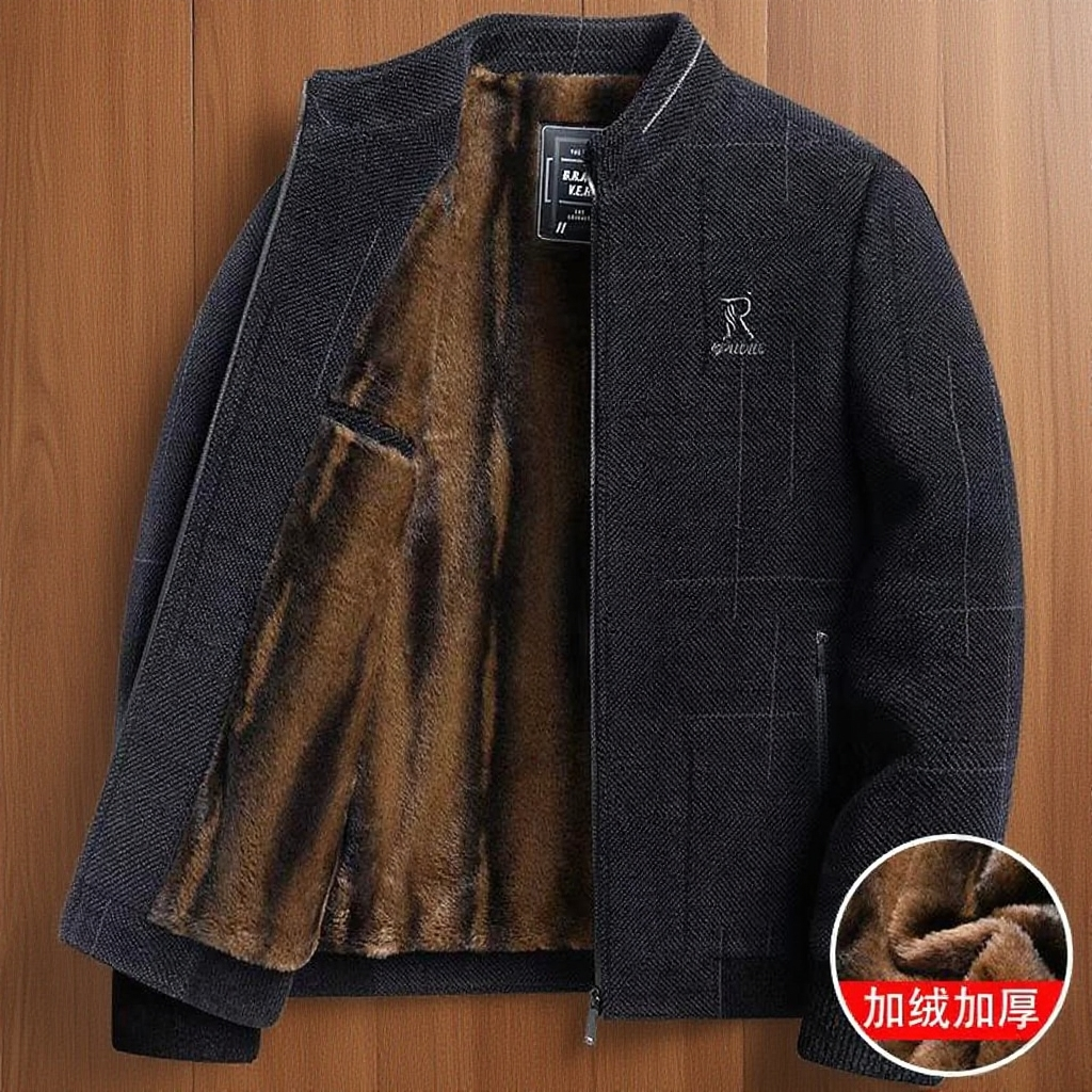 高品质中老年爸爸棉衣冬季加厚保暖外套老年男士立领棉服宽松父亲