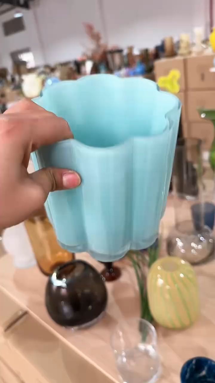 【闪购商品】玻璃蓝色花瓣