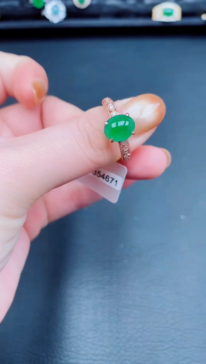 【闪购商品】翡翠戒指银S925镶嵌天然a货翡翠189