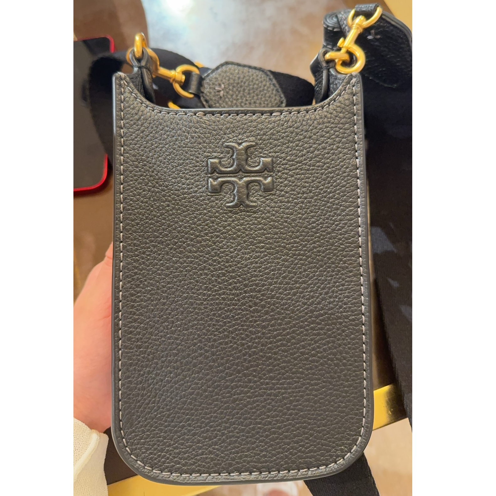 【预售】ToryBurch/汤丽柏琦店内现采Thea黑色流苏手机包146464