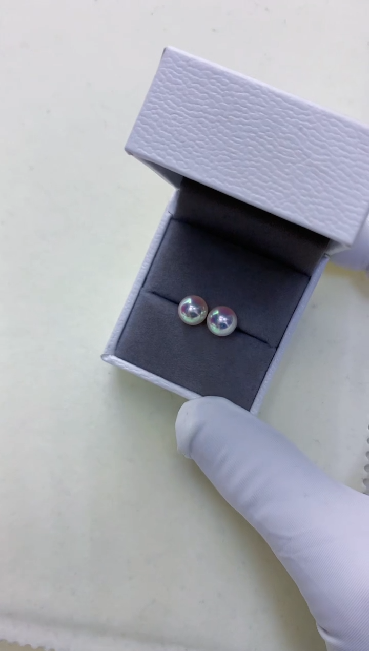 【闪购商品】海水珍珠饰品18K金镶嵌8.5-9素钉定制