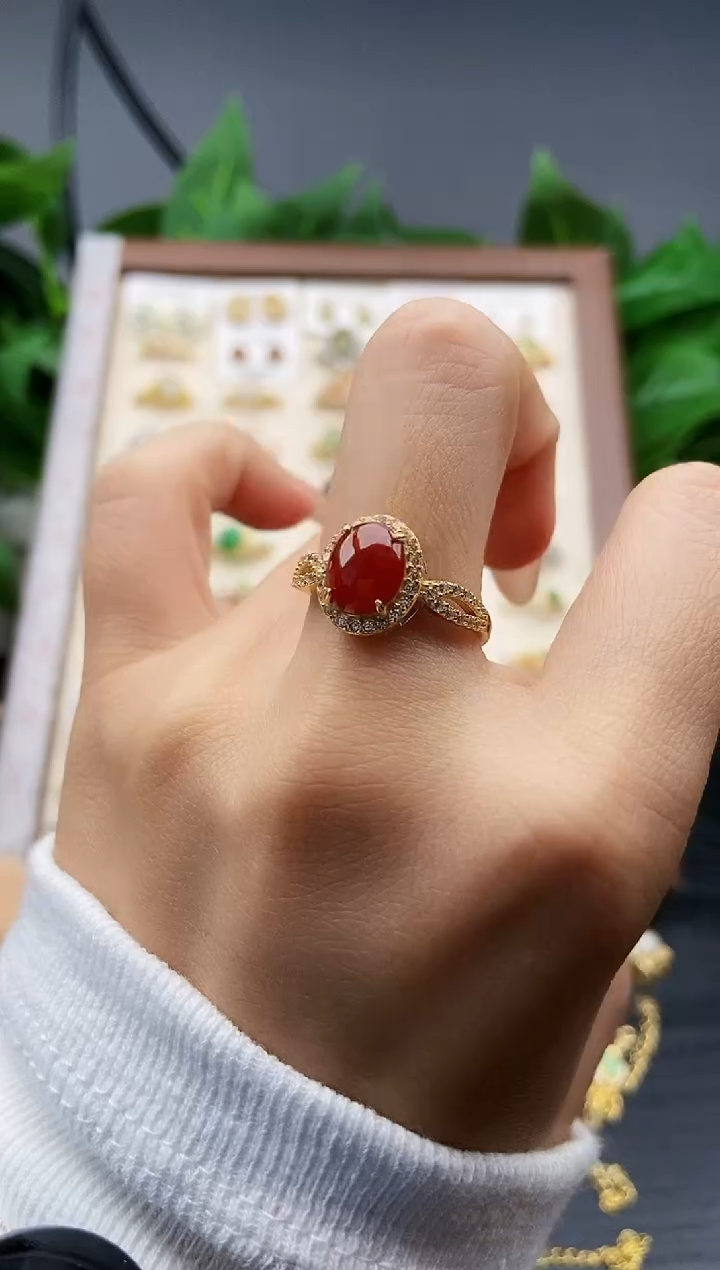 银S925镶嵌戒指翡翠12