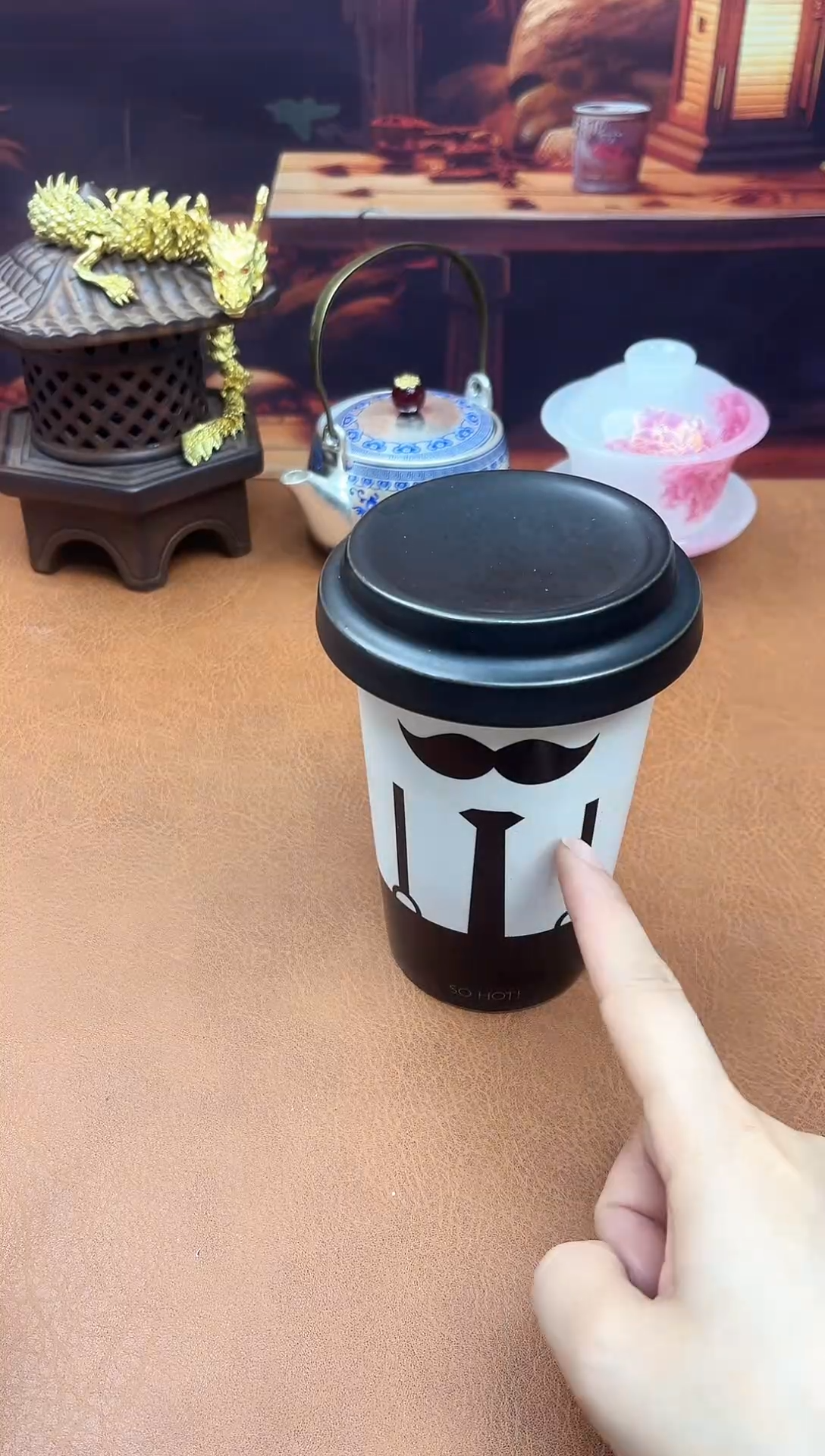 陶瓷茶具摆件旅行套组