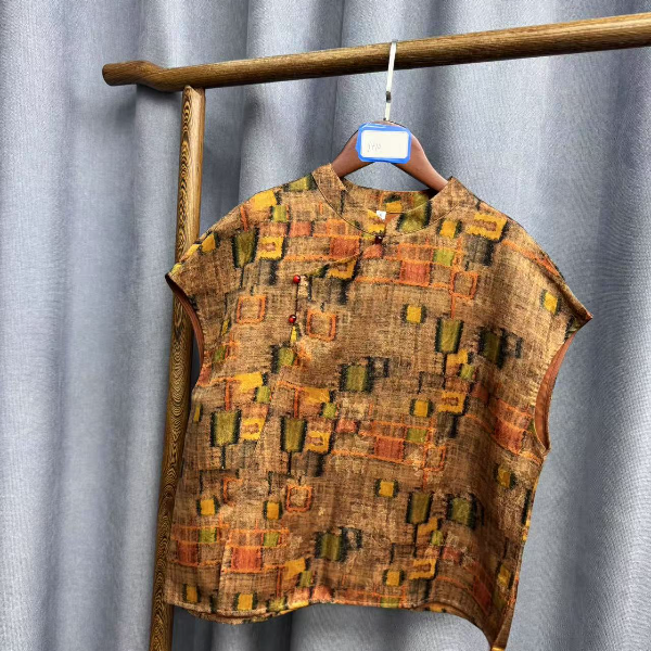 （瑕疵）夏季新款时尚简约新中式桑蚕丝奥黛提花上衣女y470