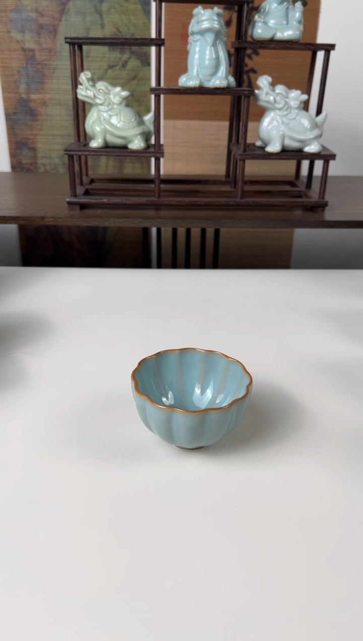 【闪购商品】杯运圈菊瓣杯天青2只原产地