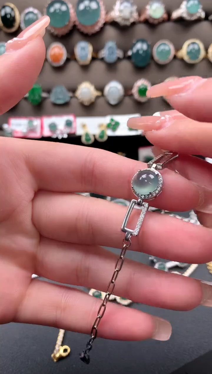 【闪购商品】翡翠戒指银S925镶嵌52141