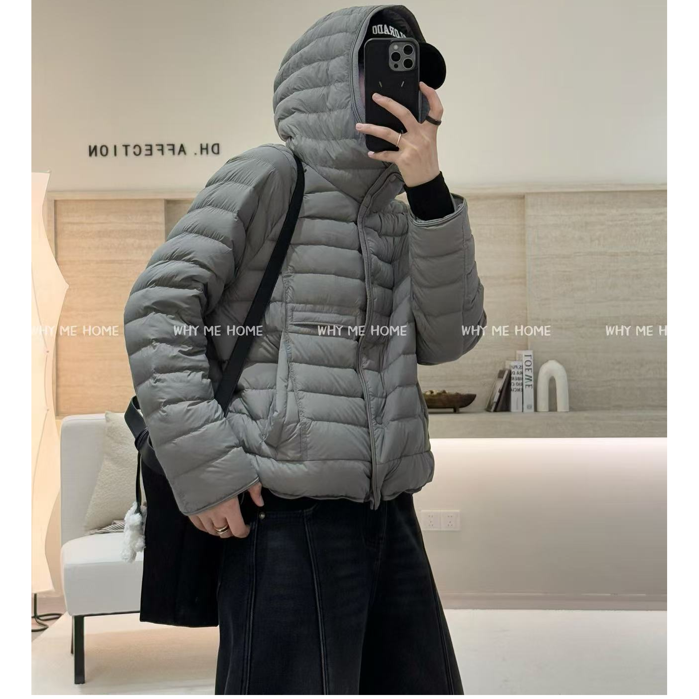 【轻羽如浮云】复古连帽外套百搭羽绒服90063