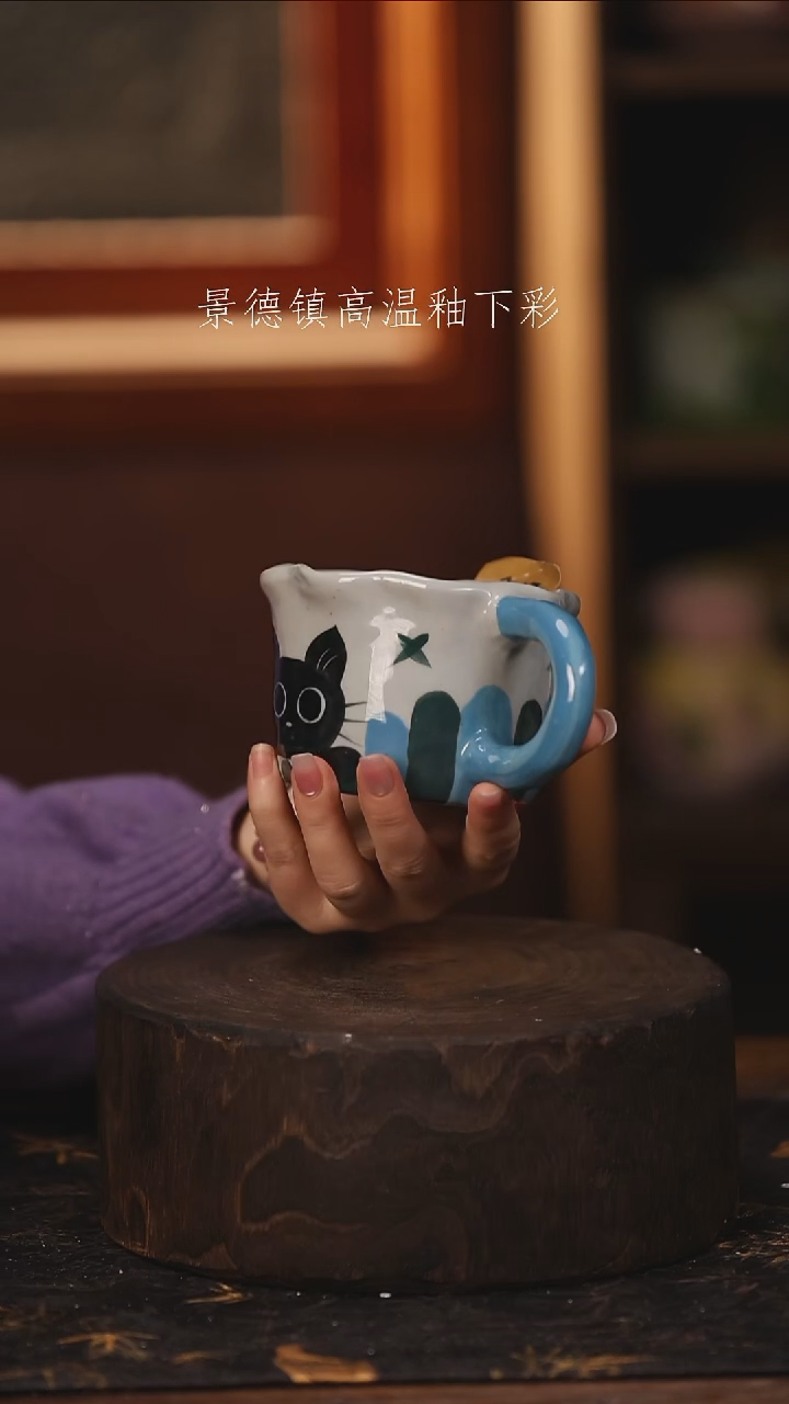 陶瓷景德镇高温釉下手绘陶瓷@L167@