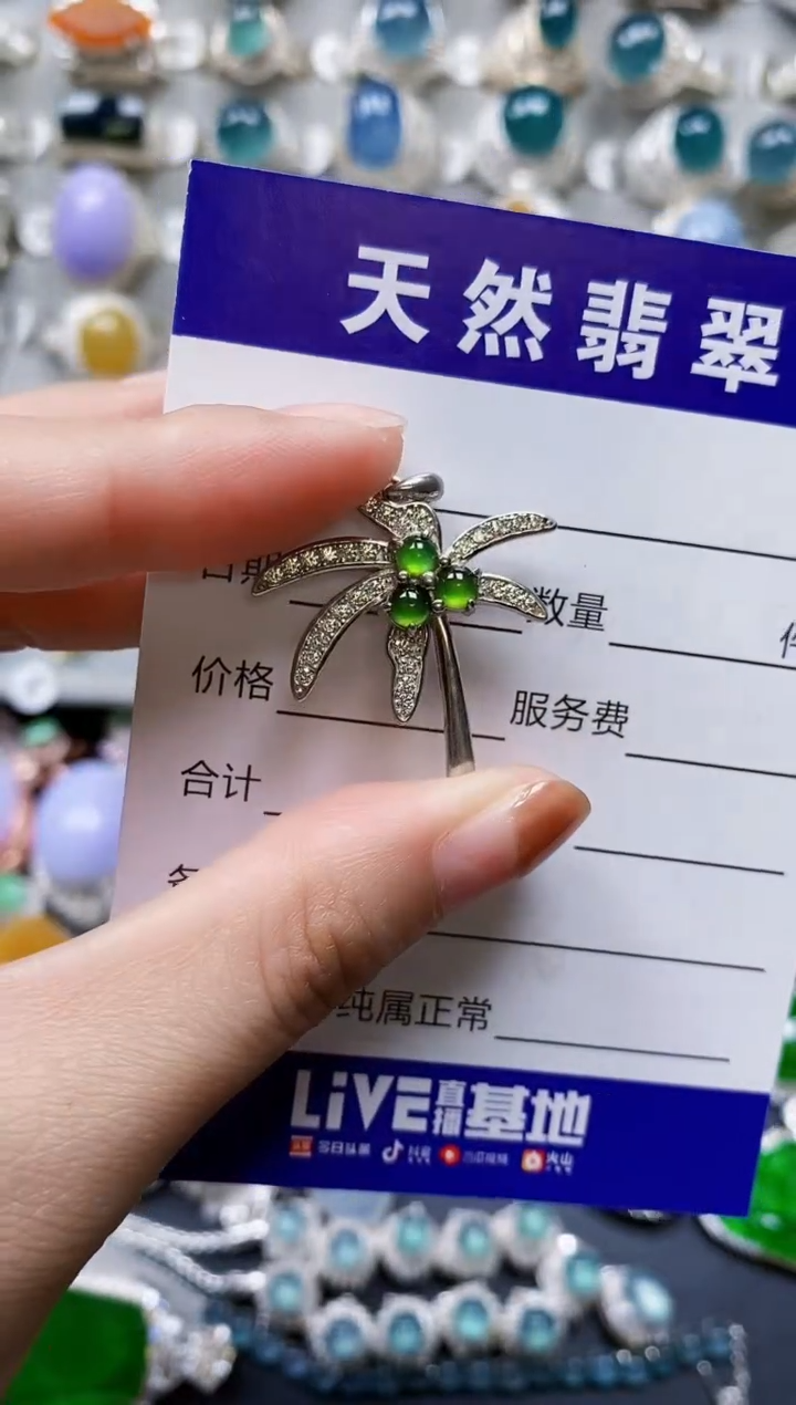 【闪购商品】翡翠颈饰银S925镶嵌0693