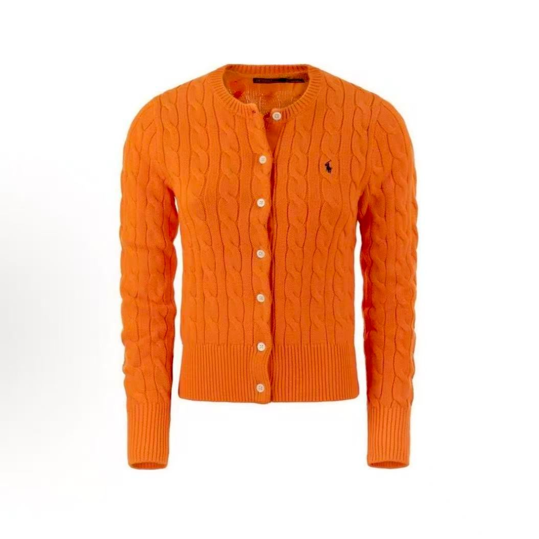 【璇璇专属】Ralph Lauren 拉夫劳伦刺绣绞花单排扣袖针织衫成人款