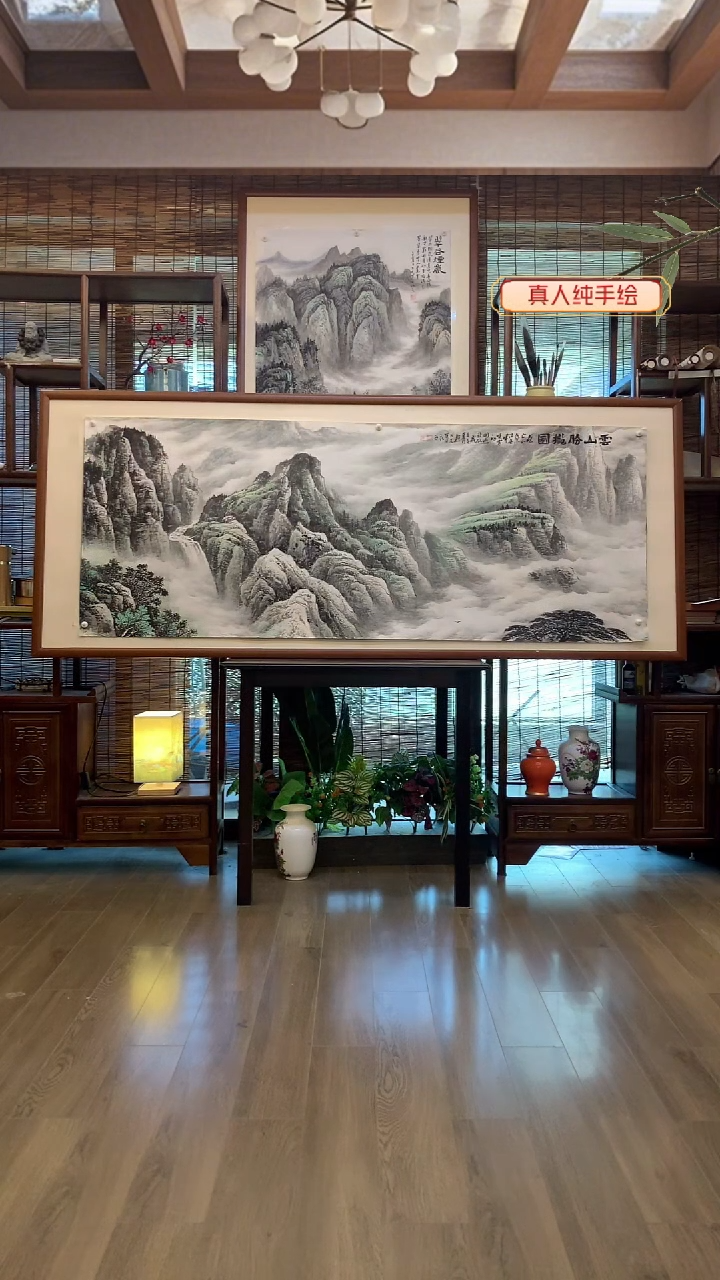 国画吾*国画纯手绘纯实木205*85cm